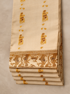 Sharad: Minakari Ivory Baluchari with Golden Elephant Butti