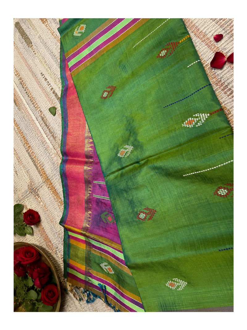 Prakriti: Vivid Forest Green Kalakshetra