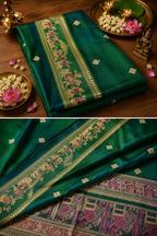 Shrestha: Two-Tone Emerald and Teal Revival Baluchari