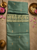 Saumya: Sage Teal Exquisite Revival Baluchari