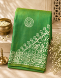 Pallavi: Fresh Green 3 Ply Bishnupur Pure Silk