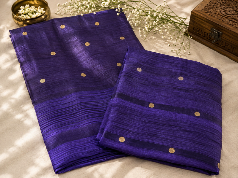 Aparajita: Deep Violet Coin Matka Silk