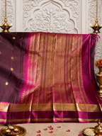 Gajagamini: Wine Kanjeevaram, Magenta Reta Pett Border