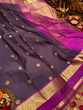 Gajagamini: Wine Kanjeevaram, Magenta Reta Pett Border