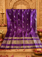 Oodha: Reta Pett Border, Deep Purple Kanjeevaram