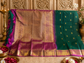 Panna: Emerald Green Kanjeevaram with Wide Magenta Border