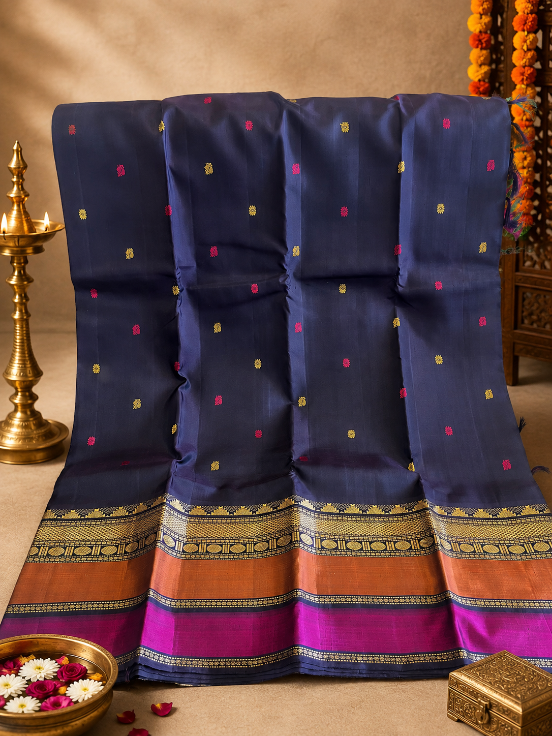 Rusha: Zero Zari 9 to 9 Pure Kanjeevaram Silk