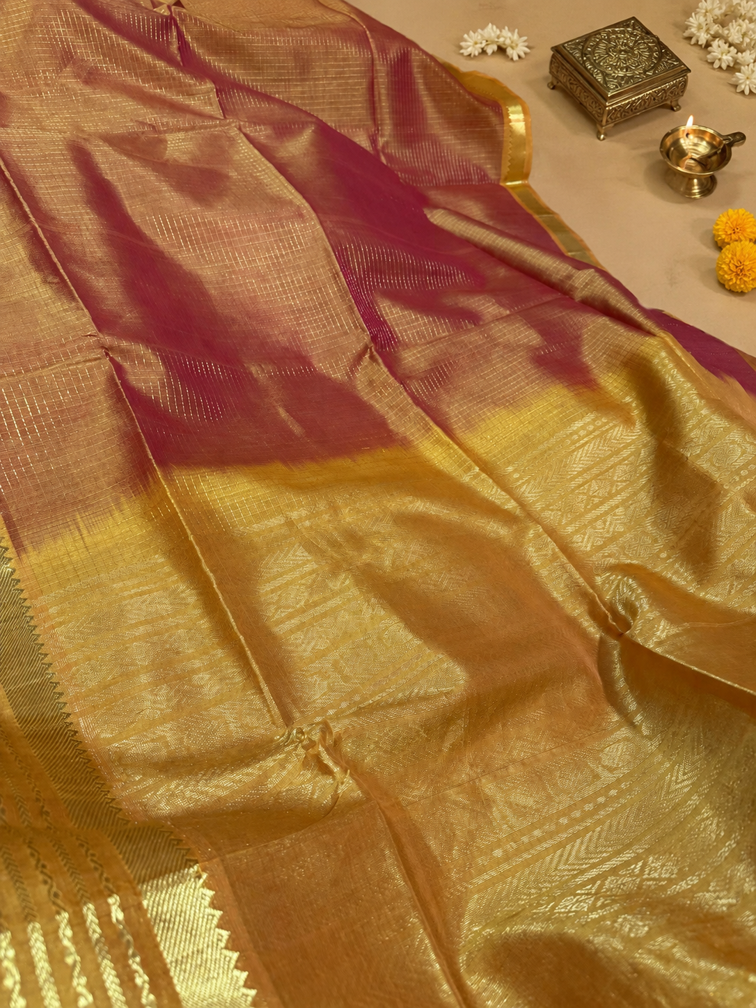 Kanaka: Kattam Silk Cotton Kanjeevaram