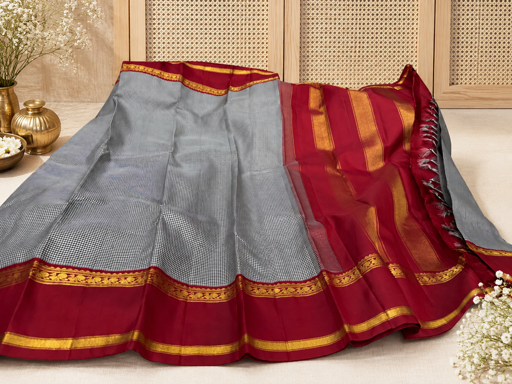 Ankita: Kattam Kanjeevaram, Korvai Temple Gap Border