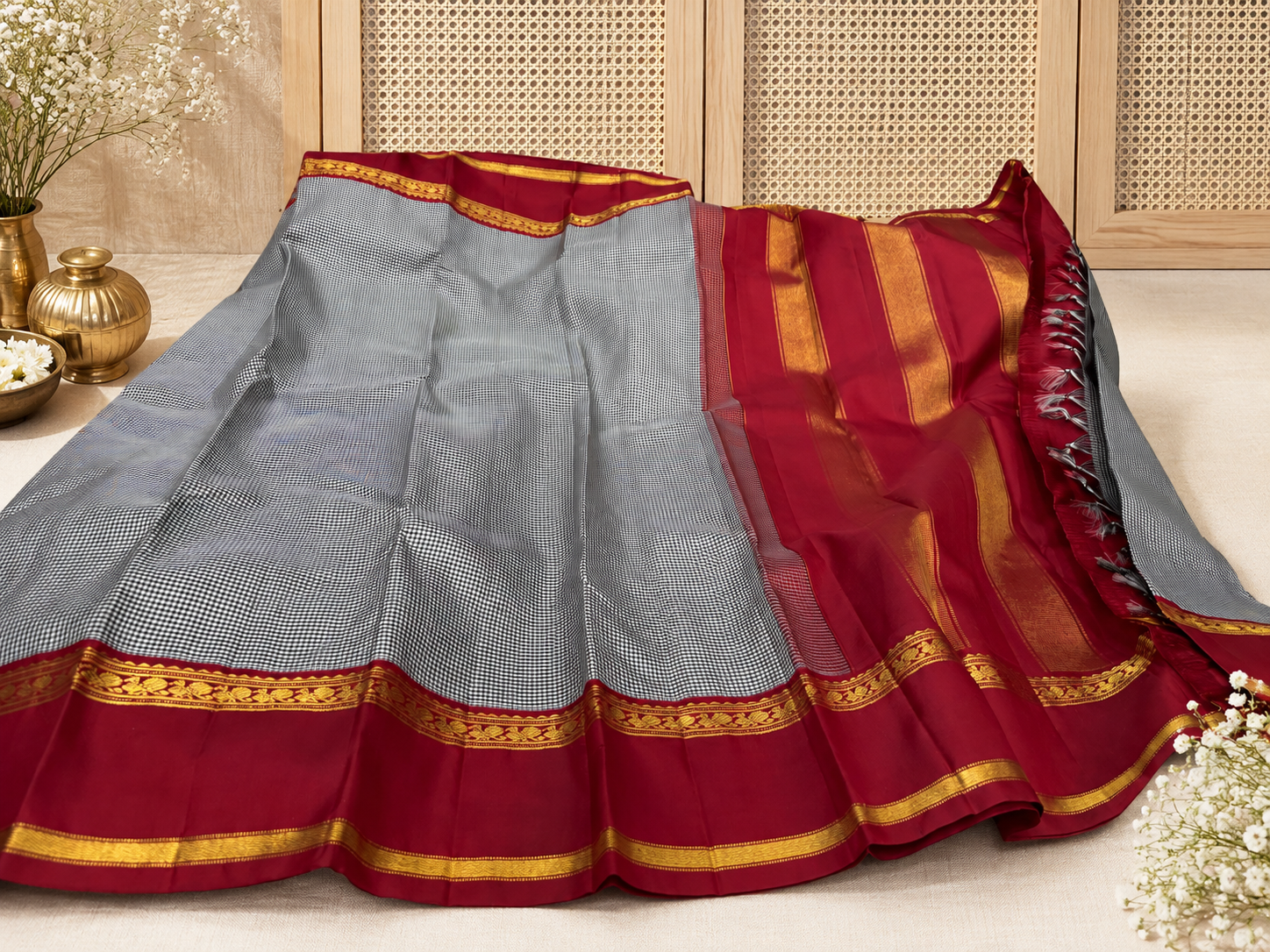 Ankita: Kattam Kanjeevaram, Korvai Temple Gap Border