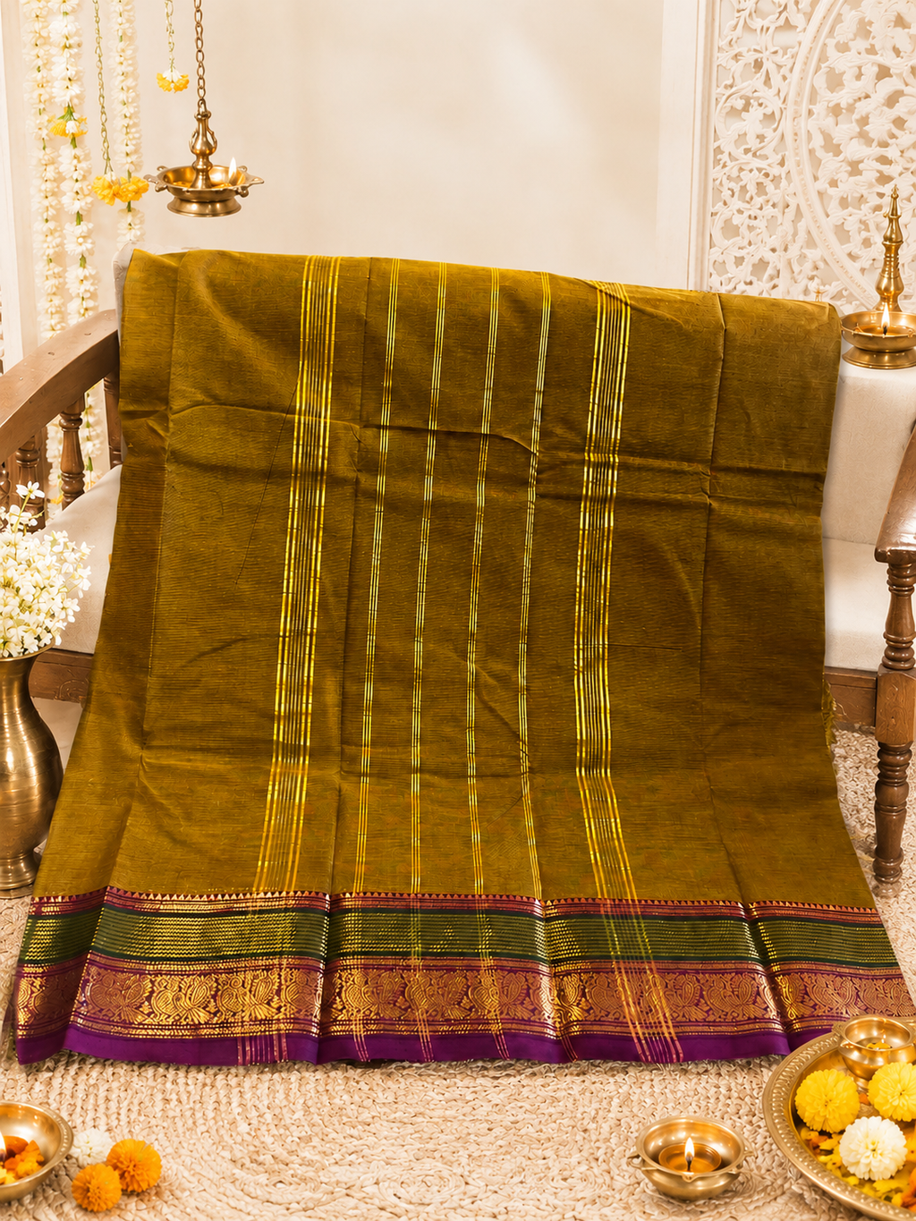 Peetambari: Pure Kanchipuram Cotton Saree