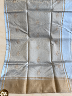 Pihu: Pure Silk Ice Blue Chanderi