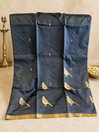Rajeshwari: Pure Silk Black Chanderi