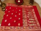 Amara: Regal Red Pure Katan Kadhua Benarasi