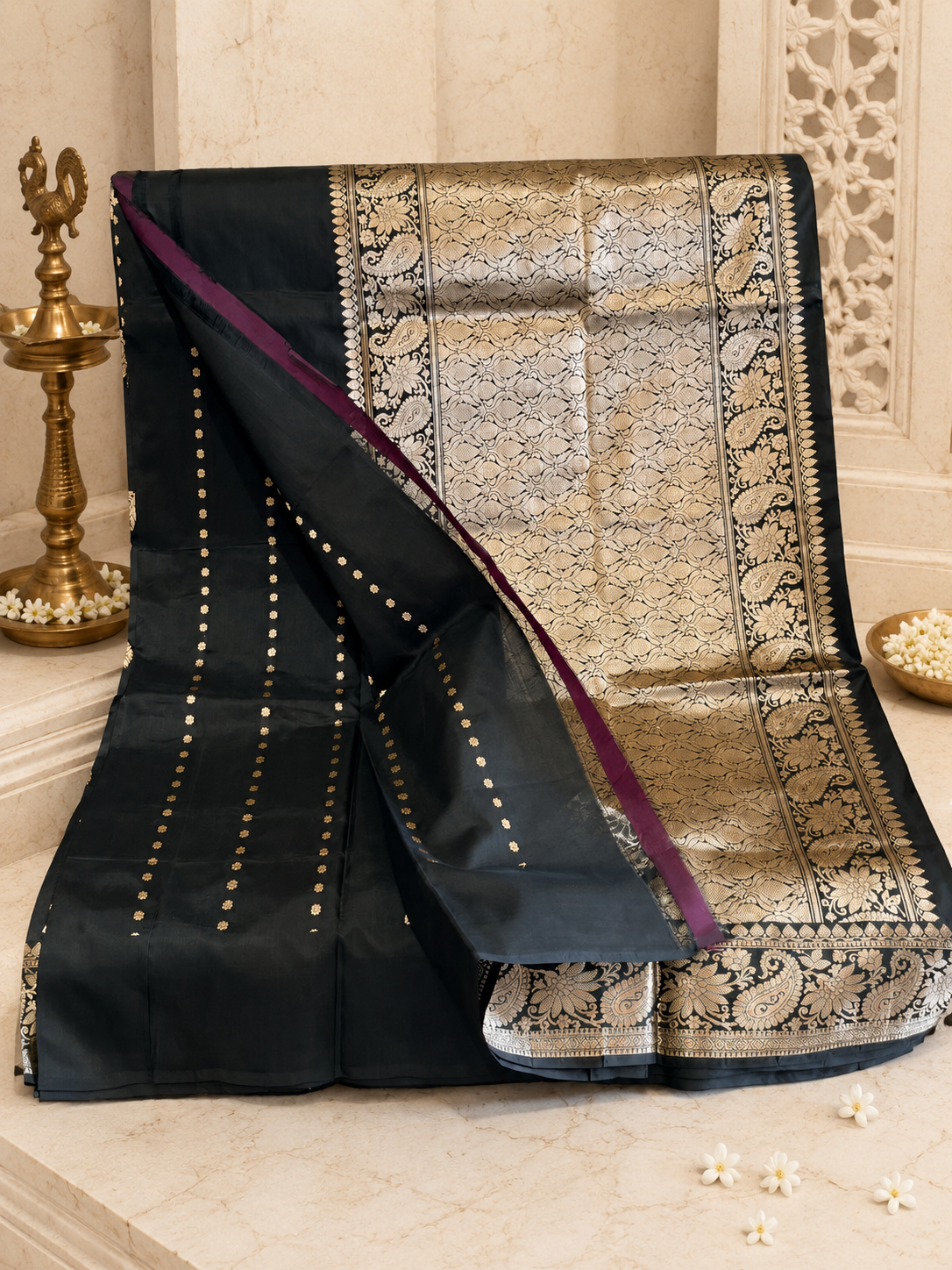 Damini: Pure Silk Kadhuwa Banarasi