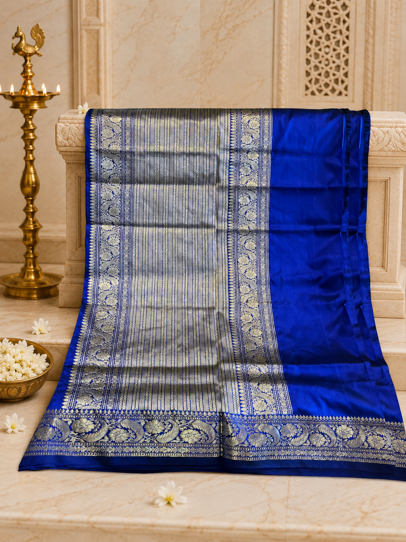Ishani: Royal Blue Katan Silk Kadhuwa Benarasi