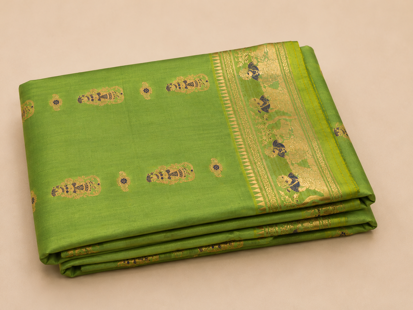 Vanashree: Sage Green Swarnachuri with Royal Procession
