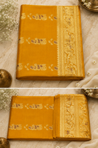 Kanchana: Turmeric Swarnachuri with Gold Zari Butti