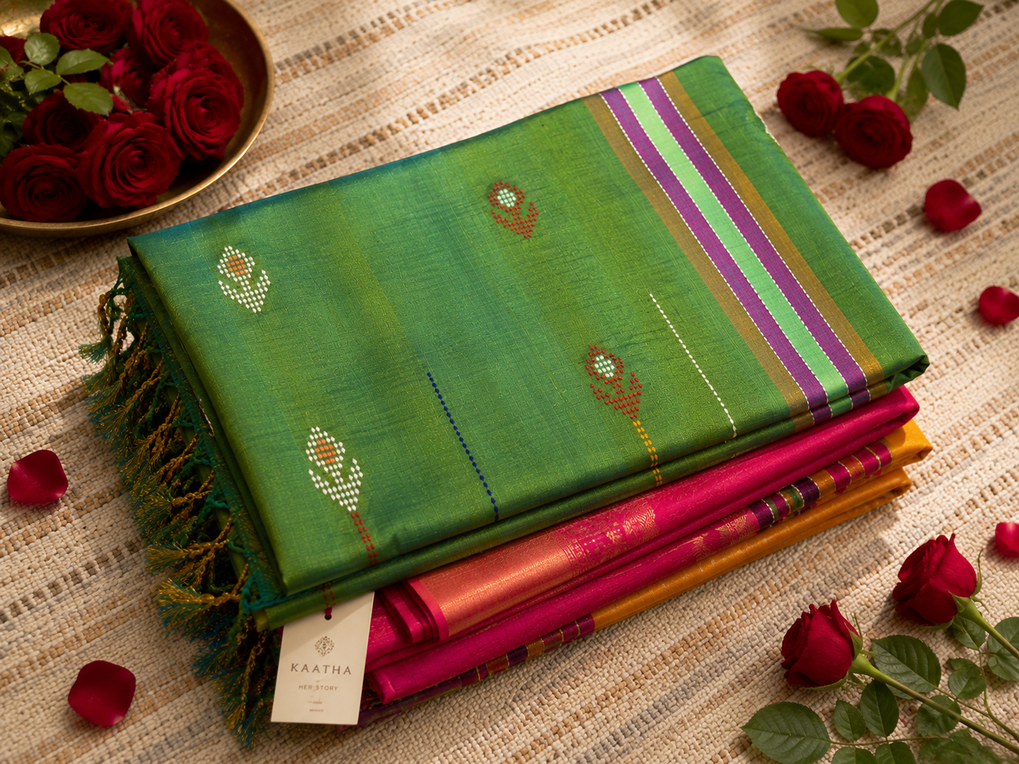 Prakriti: Vivid Forest Green Kalakshetra