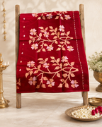 Sindoora: Crimson Handwoven Muslin Jamdani