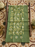 Panna: Green Handwoven Muslin Jamdani