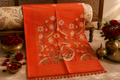Dipshika: Flame Orange Matka Jamdani
