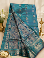 Neelambari: Minakari Peacock Teal Swarnachuri