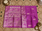 Gulaal: Light Fuchsia Baluchari with Gold Figurative Butti