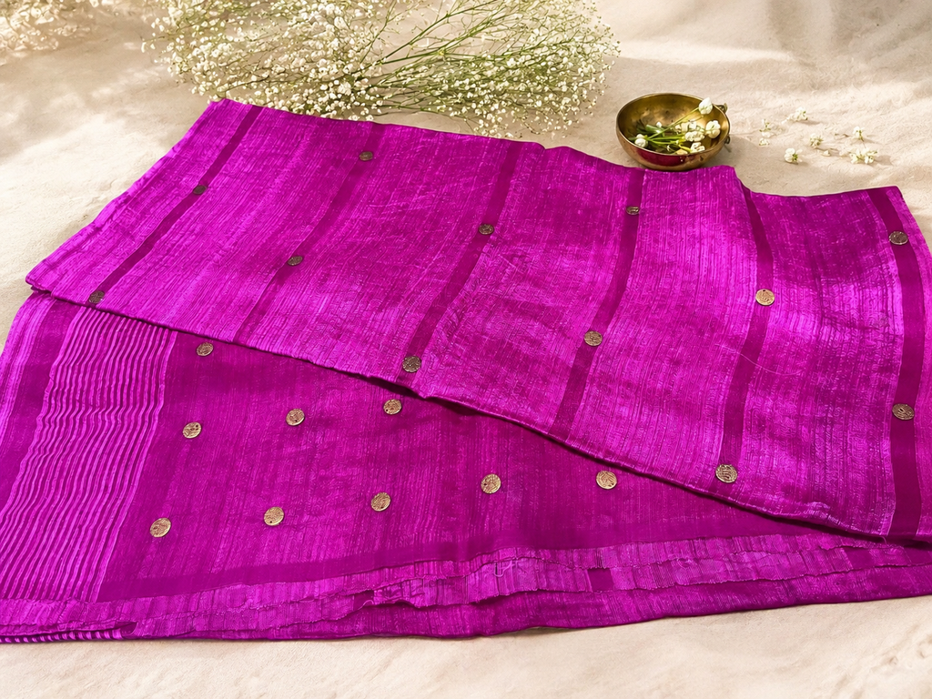 Kavya: Magenta Coin Matka Silk