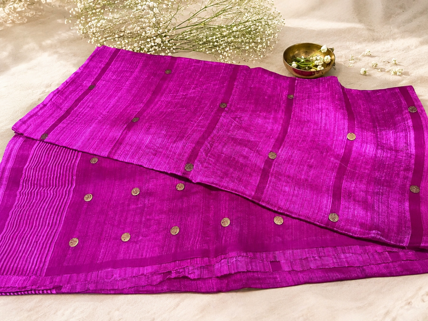 Kavya: Magenta Coin Matka Silk