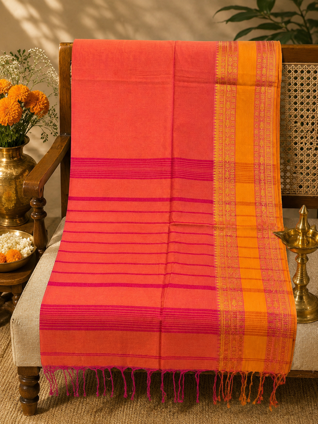 Paarija: 100 count Phulia with Statement Border