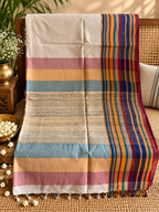 Dhanak: Phulia Cotton with Jute Pallu