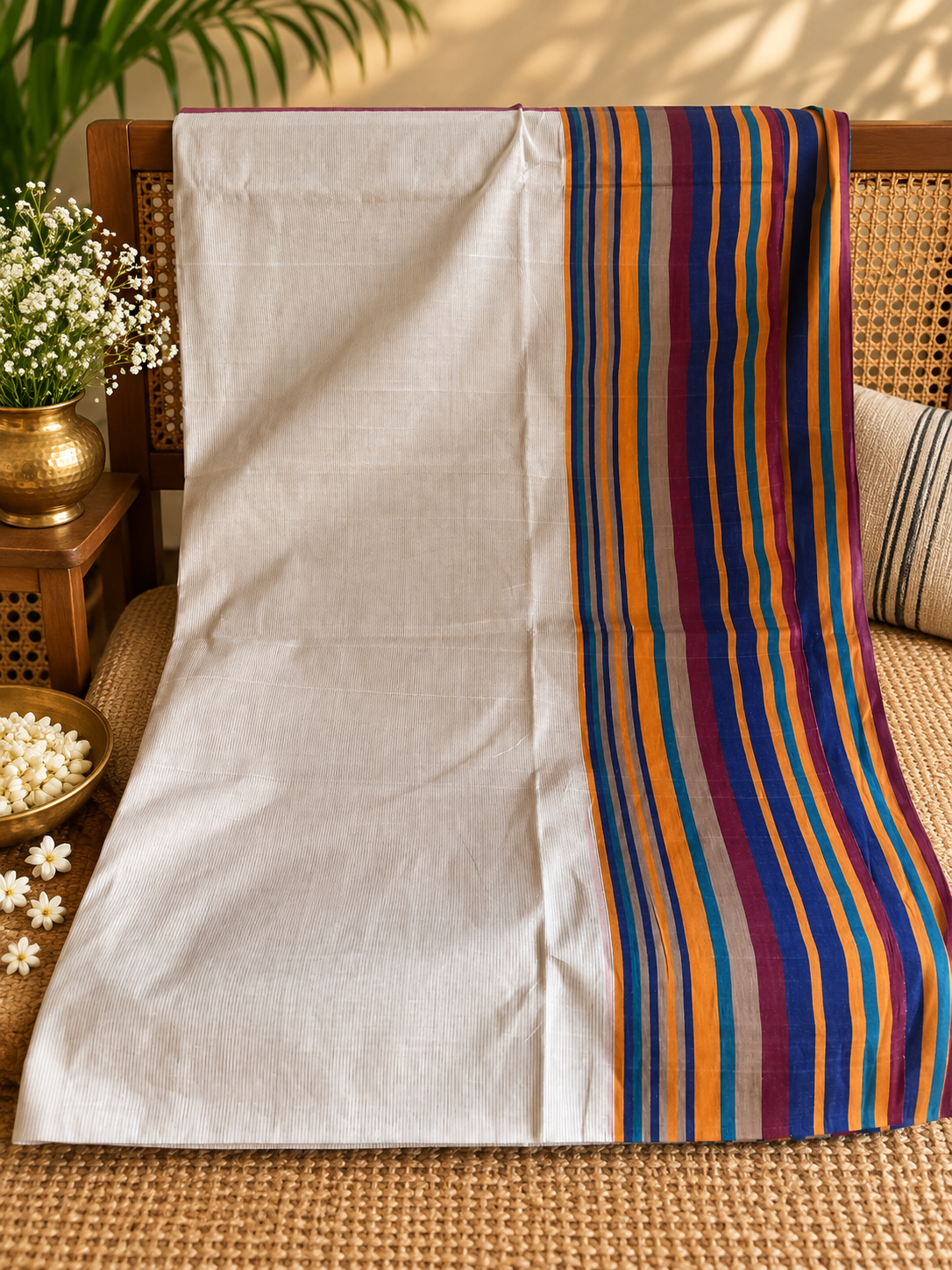 Dhanak: Phulia Cotton with Jute Pallu