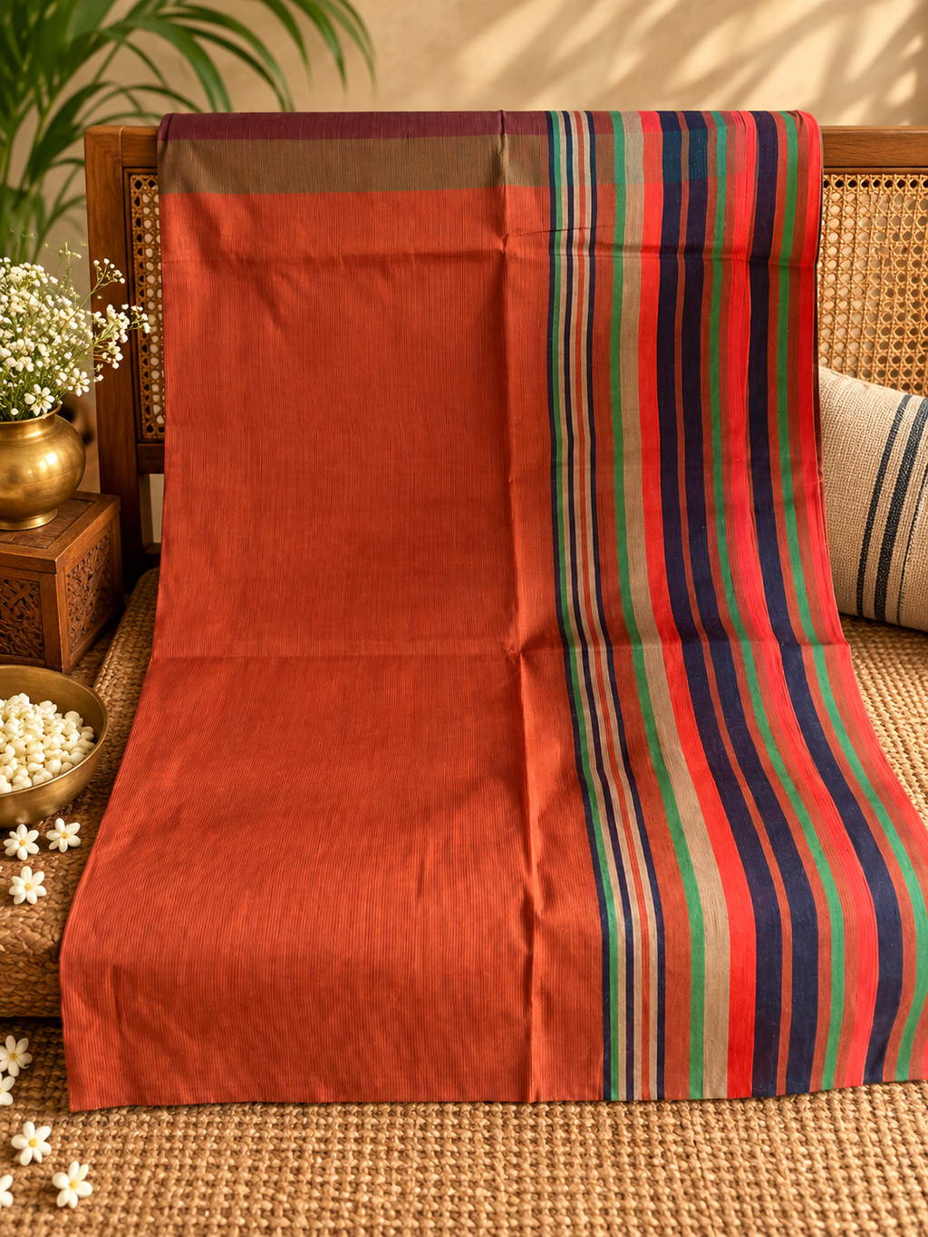 Tamrika: Phulia Cotton with Jute Pallu