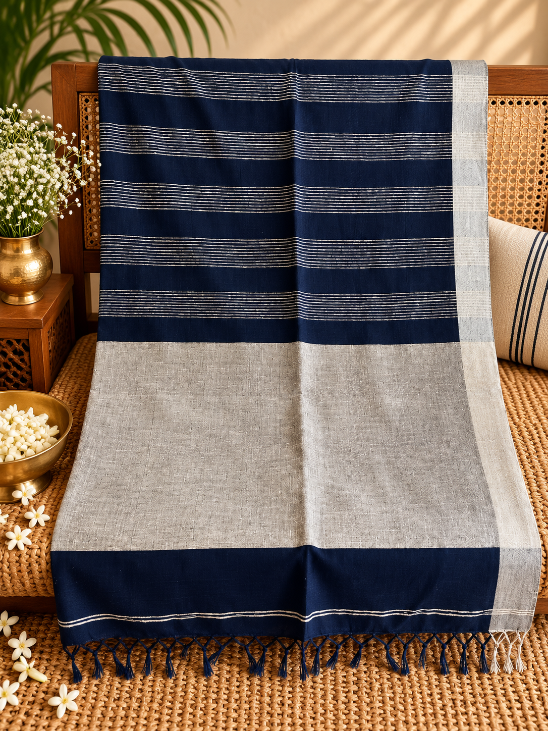 Yamini: Phulia Cotton with Jute Pallu