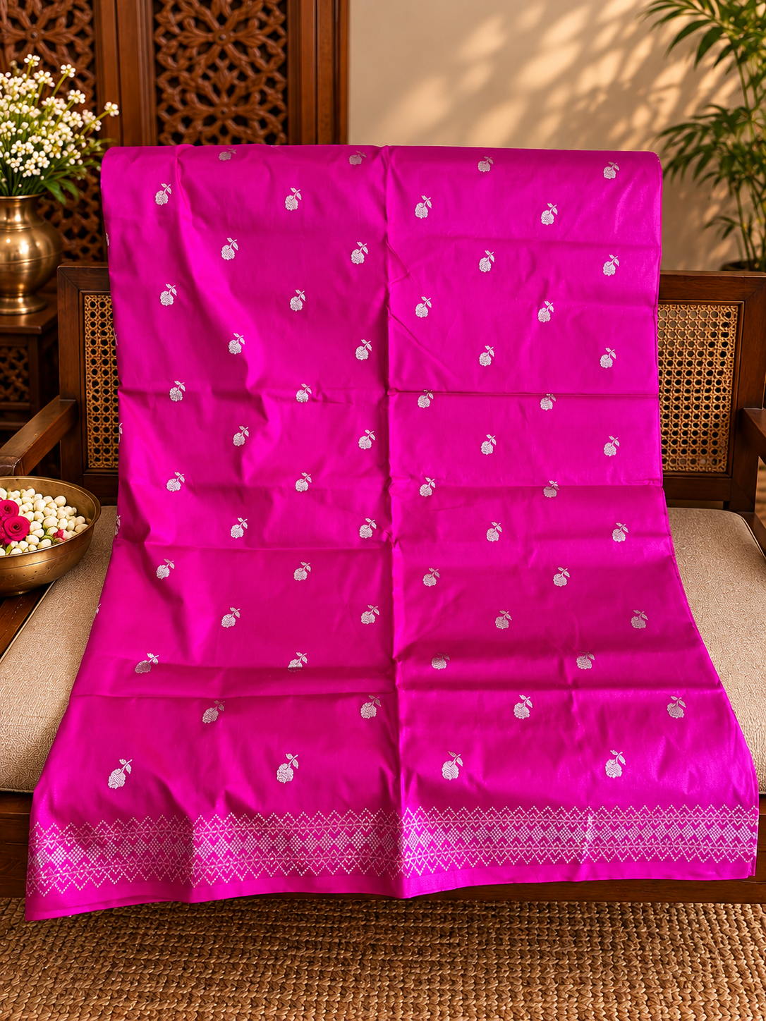 Phalguni: Royal Katan Silk Kadhuwa Benarasi