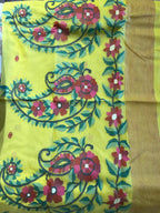 Swarnalata: Yellow Handwoven Muslin Jamdani