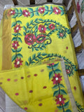 Swarnalata: Yellow Handwoven Muslin Jamdani