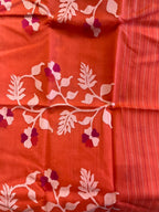 Prabala: Coral Muslin Handwoven Jamdani