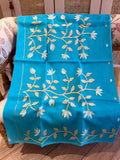 Meghna: Turquoise Handwoven Muslin Jamdani