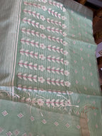Tarulata: Sage Mist Handwoven Jamdani