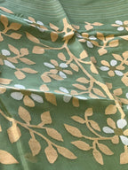 Panna: Green Handwoven Muslin Jamdani