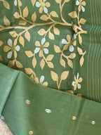 Panna: Green Handwoven Muslin Jamdani
