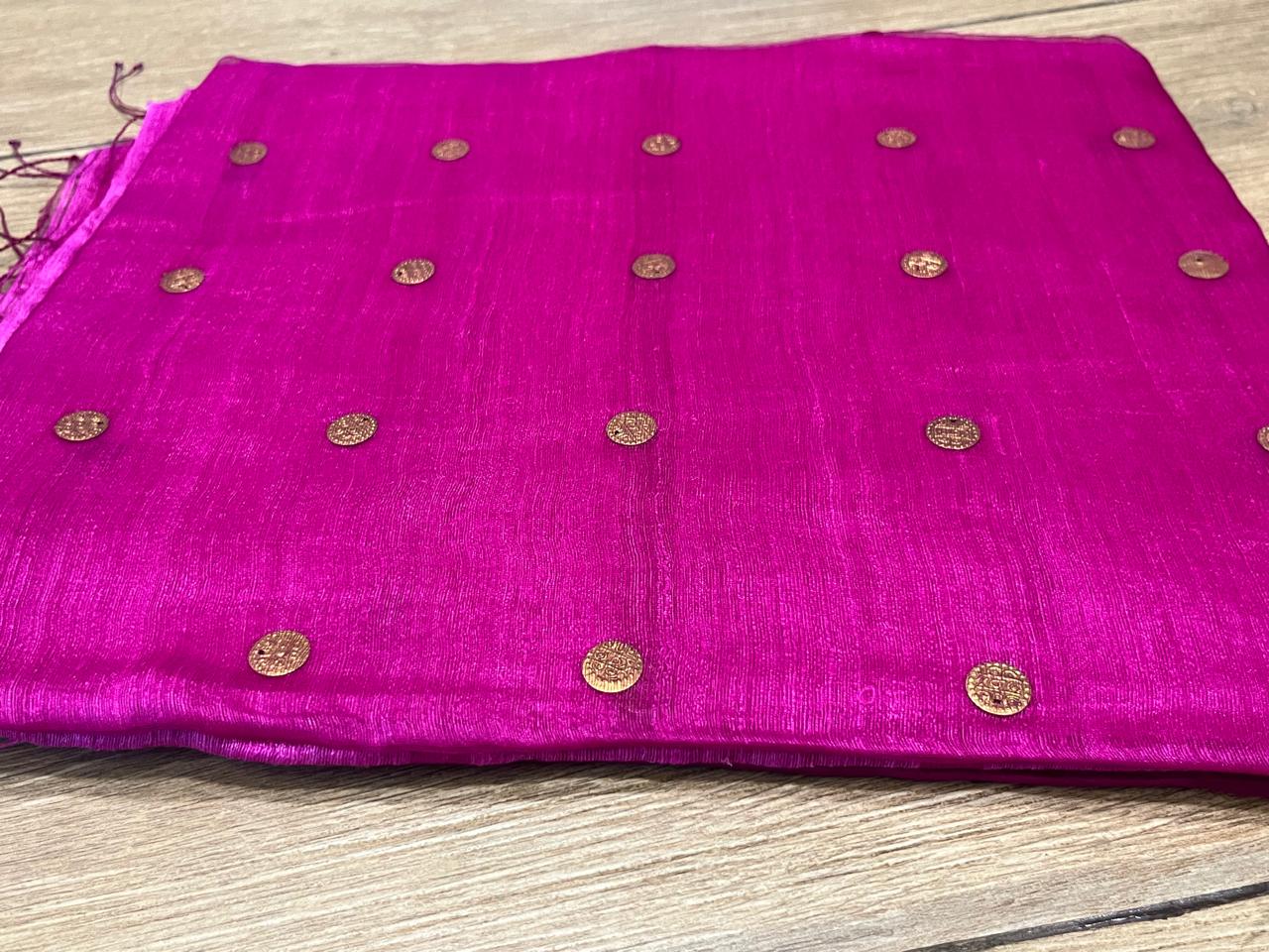 Kavya: Magenta Coin Matka Silk