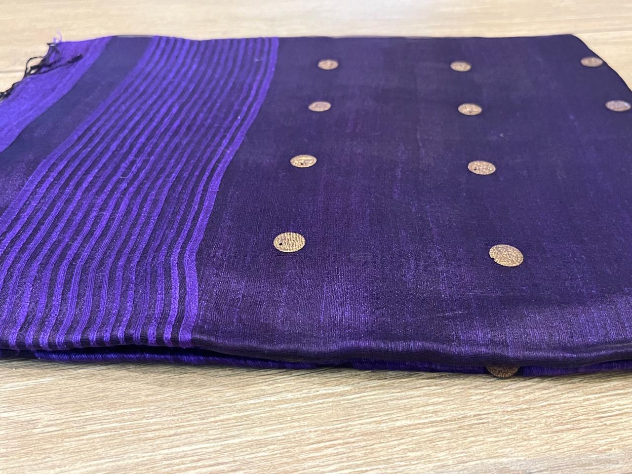 Aparajita: Deep Violet Coin Matka Silk