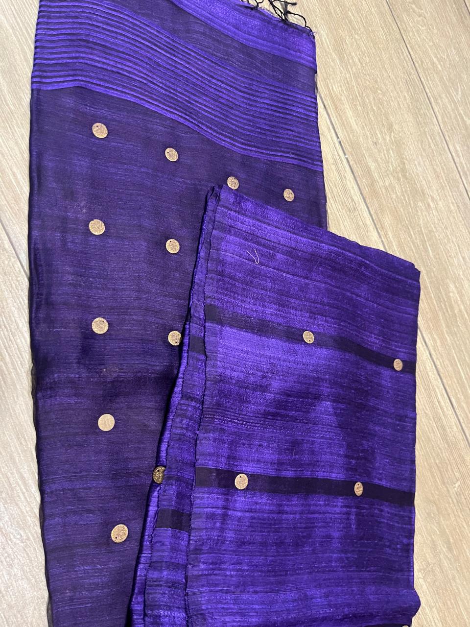 Aparajita: Deep Violet Coin Matka Silk