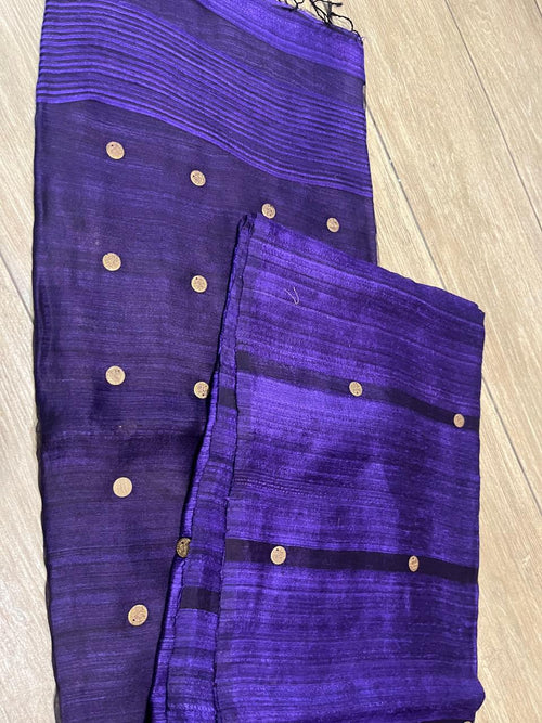 Aparajita: Deep Violet Coin Matka Silk