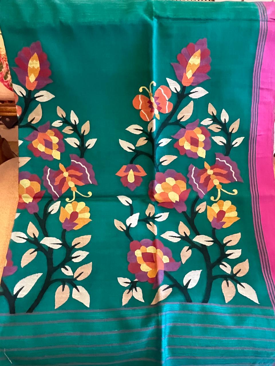 Titli: Emerald Matka Silk Jamdani