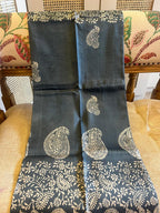 Shabnam: Charcoal Blue 3 Ply Bishnupur Pure Silk
