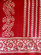 Aruna: Classic Red 3 Ply Bishnupur Pure Silk